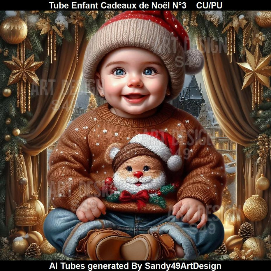 Tube Enfant Cadeaux de Noël N°3