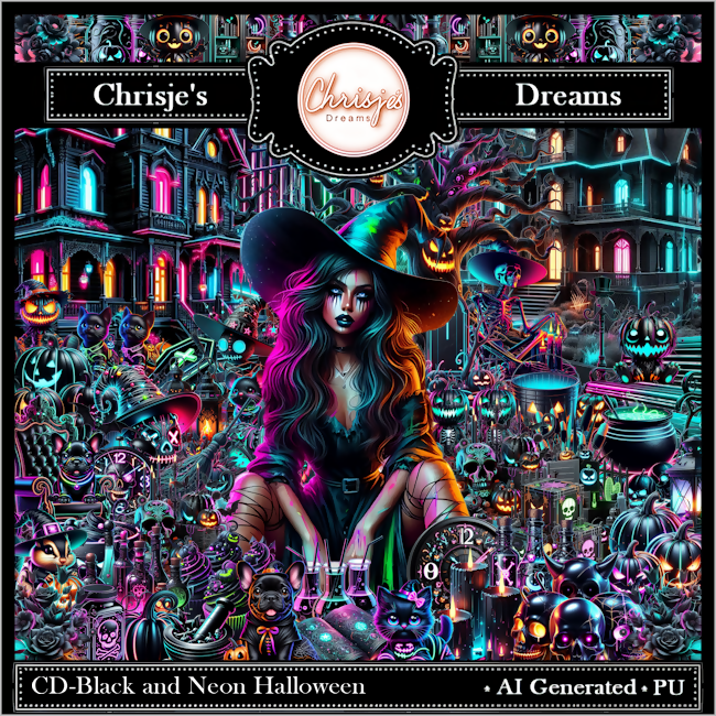 CD-Black and Neon Halloween