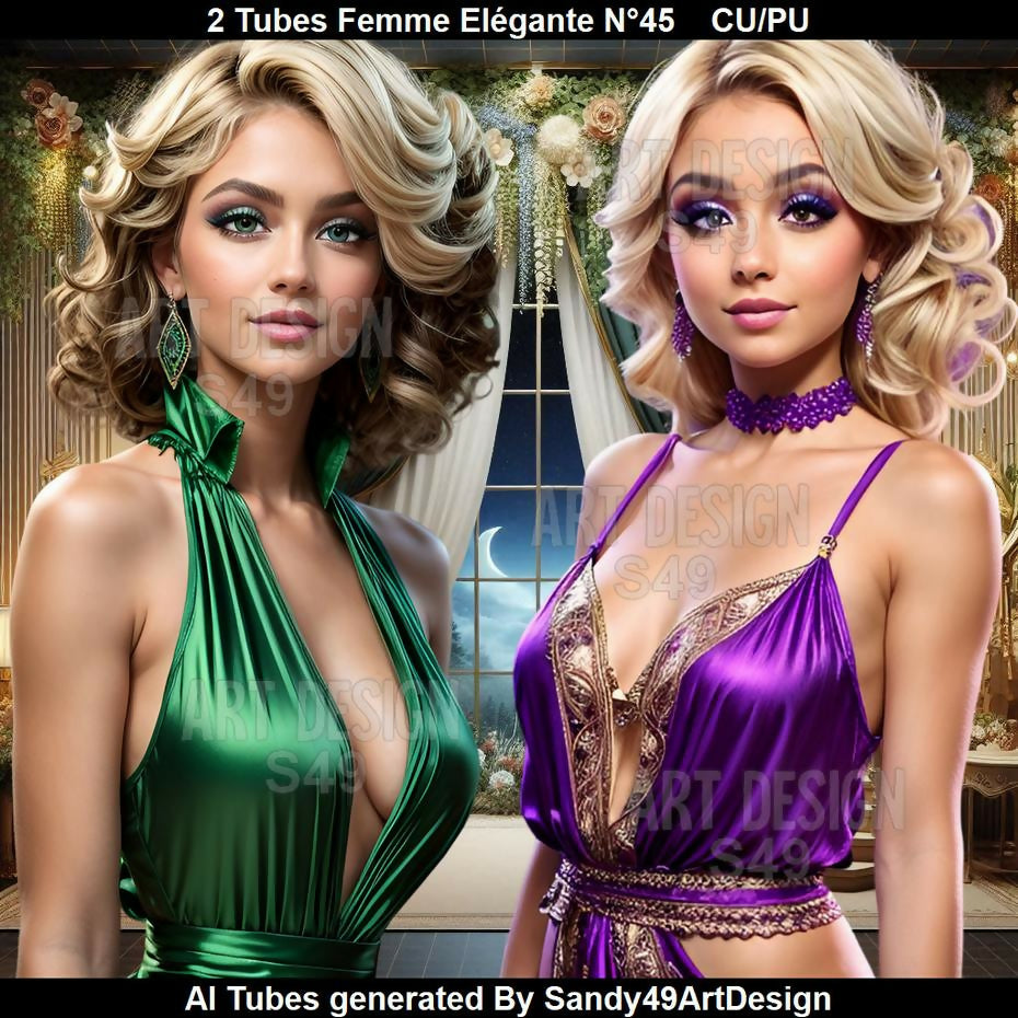 2 Tubes Femme Elégante N°45