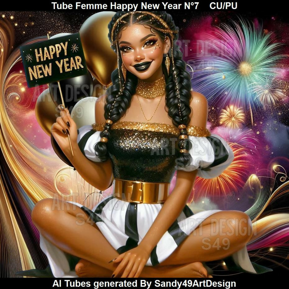 Tube Femme Happy New Year N°7
