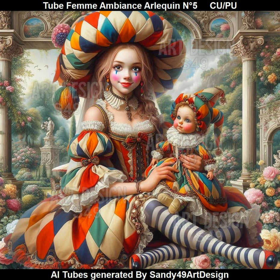 Tube Femme Ambiance Arlequin N°5