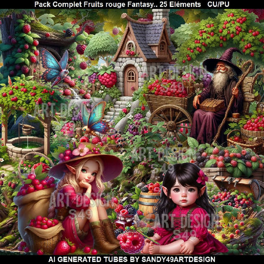 Pack complet Fantasy Fruits Rouges N°1