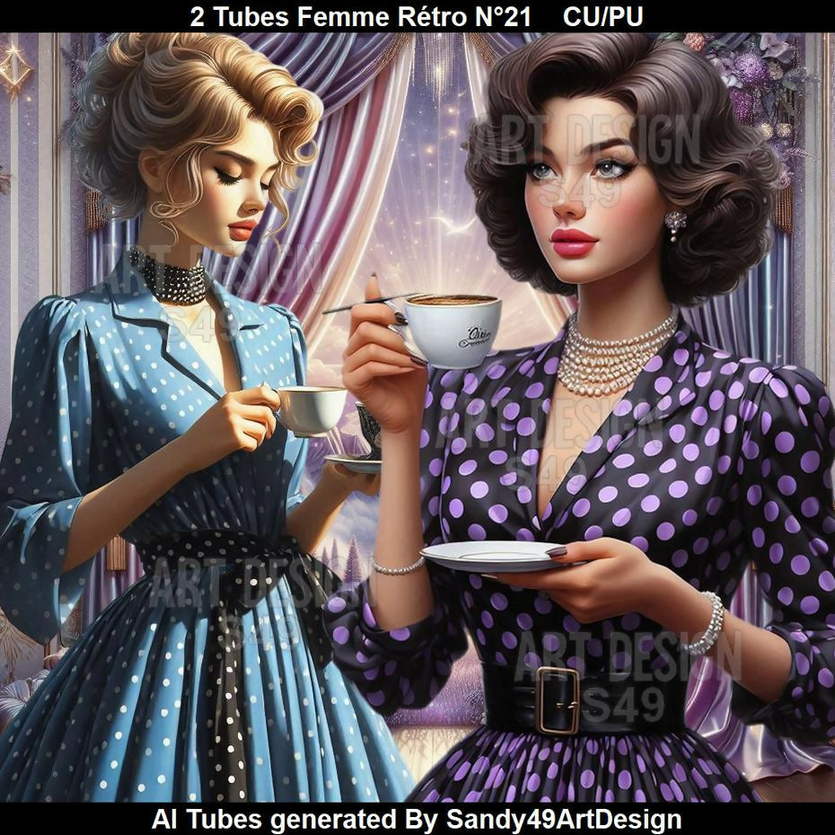 2 Tubes Femme Rétro N°21