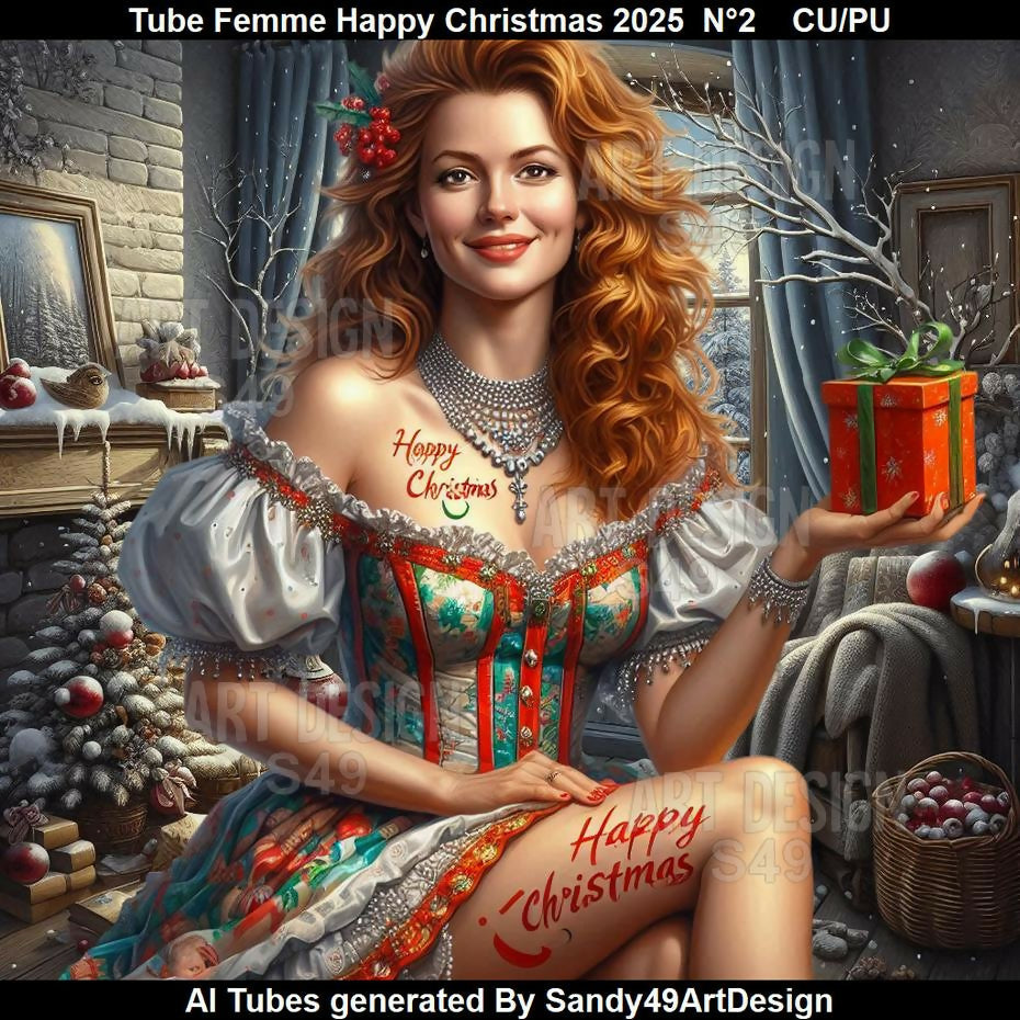 Tube Femme Happy Christmas 2025 N°2
