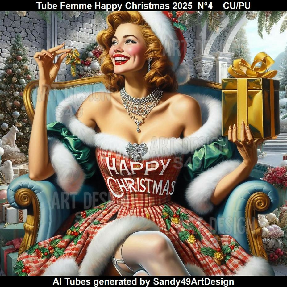 Tube Femme Happy Christmas 2025 N°4