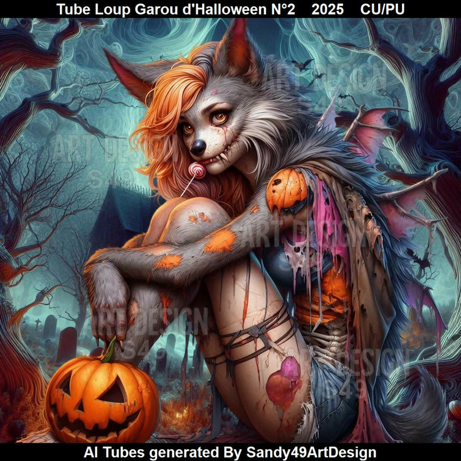 Tube Loup Garou d'Halloween N°2 2025