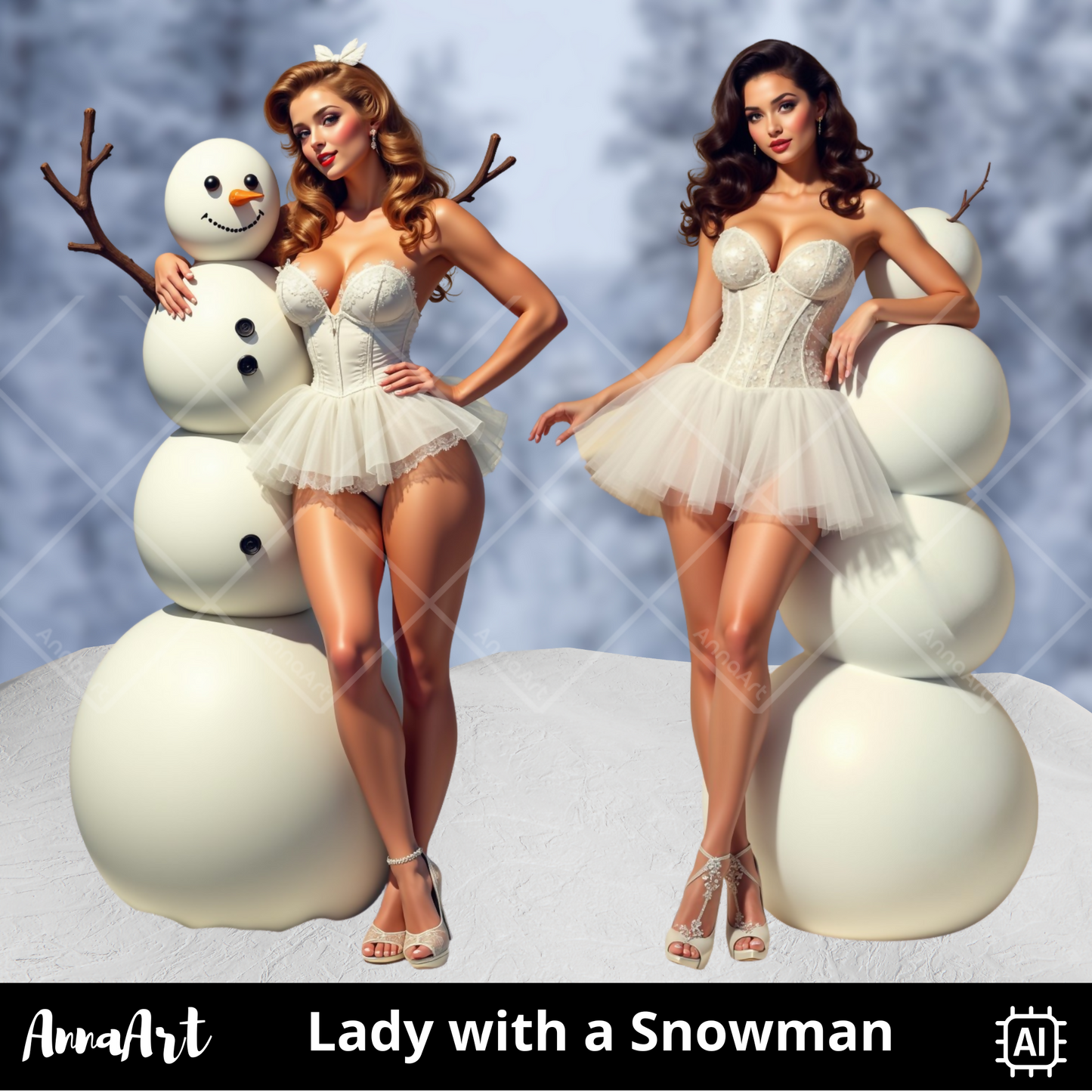 Lady with a Snowman