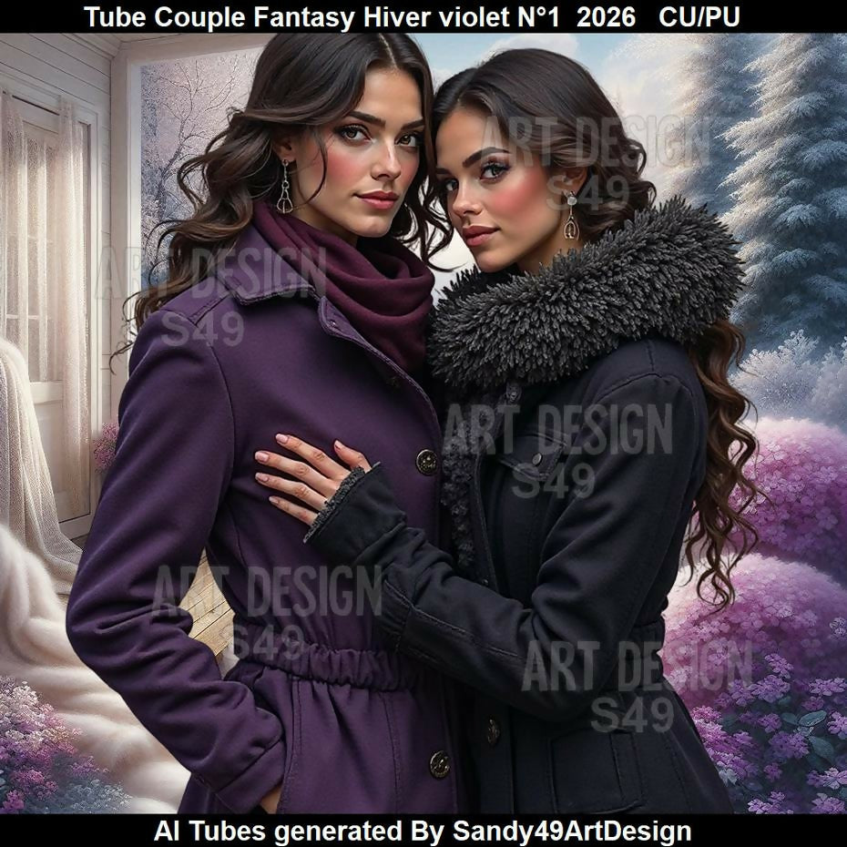 Tube Couple Fantasy Hiver violet N°1 2026