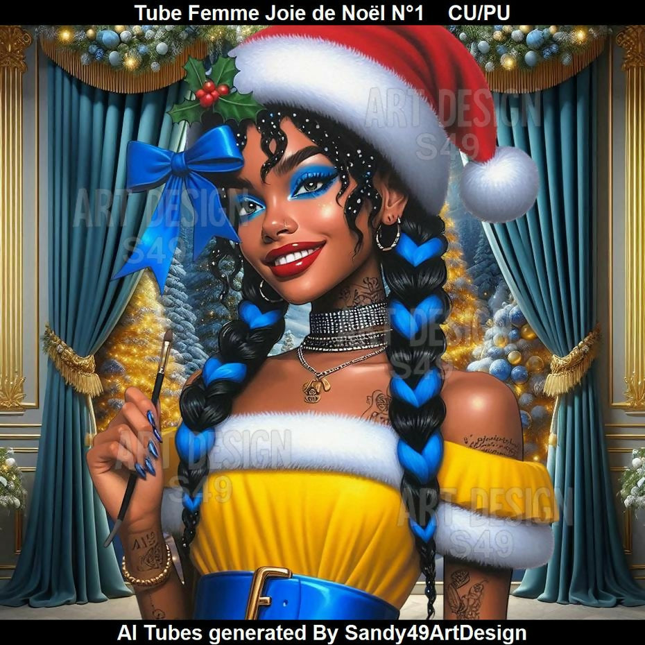 Tube Femme La Joie de Noël N°1