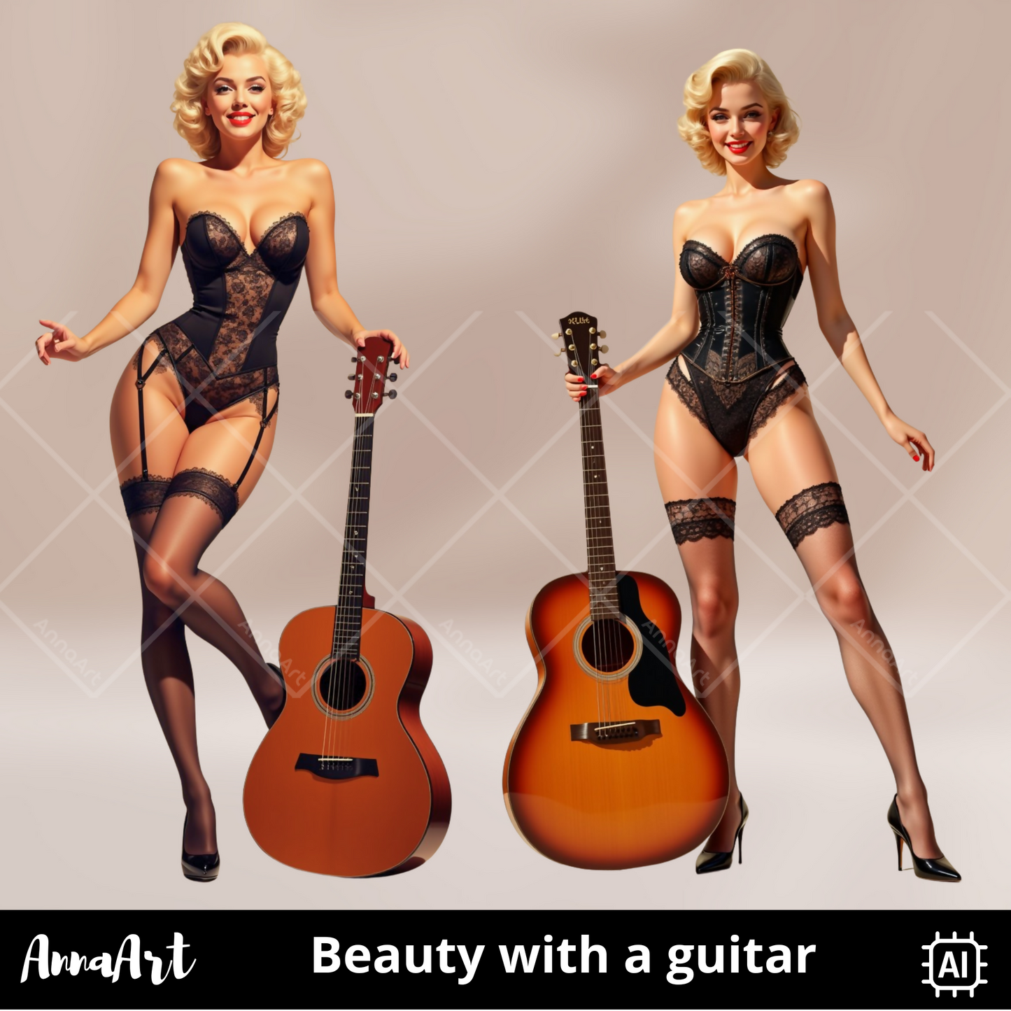 Beauty with a guitar