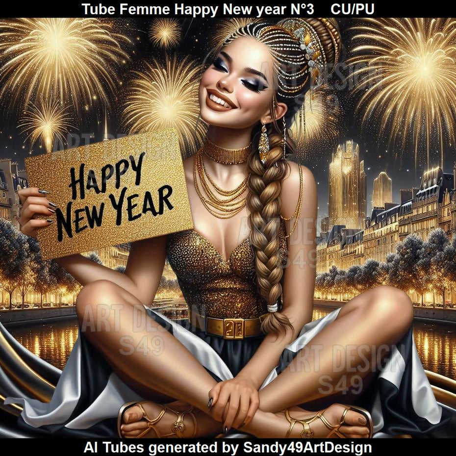 Tube Femme Happy New Year N°3