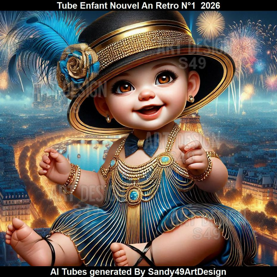 Tube Enfant Nouvel An Rétro N°1 2026