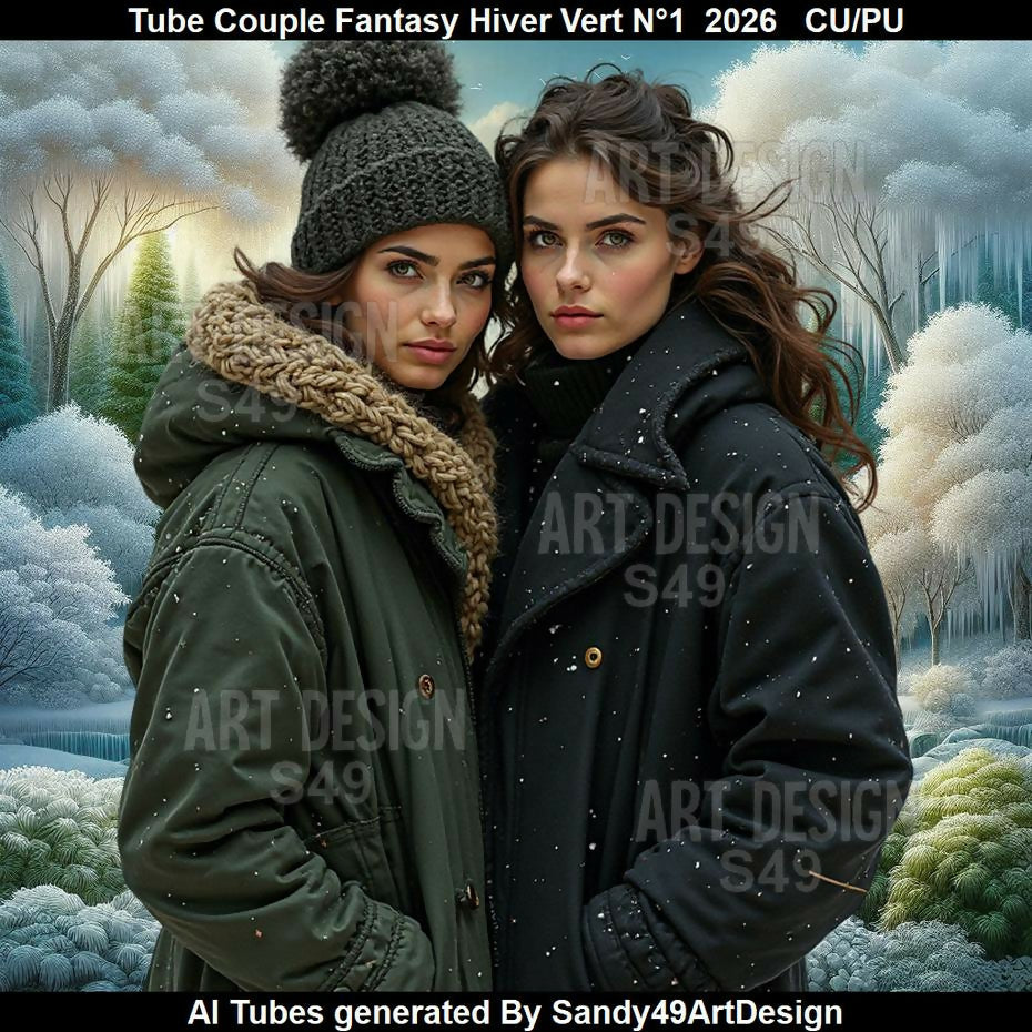 Tube Couple Fantasy Hiver vert N°1 2026