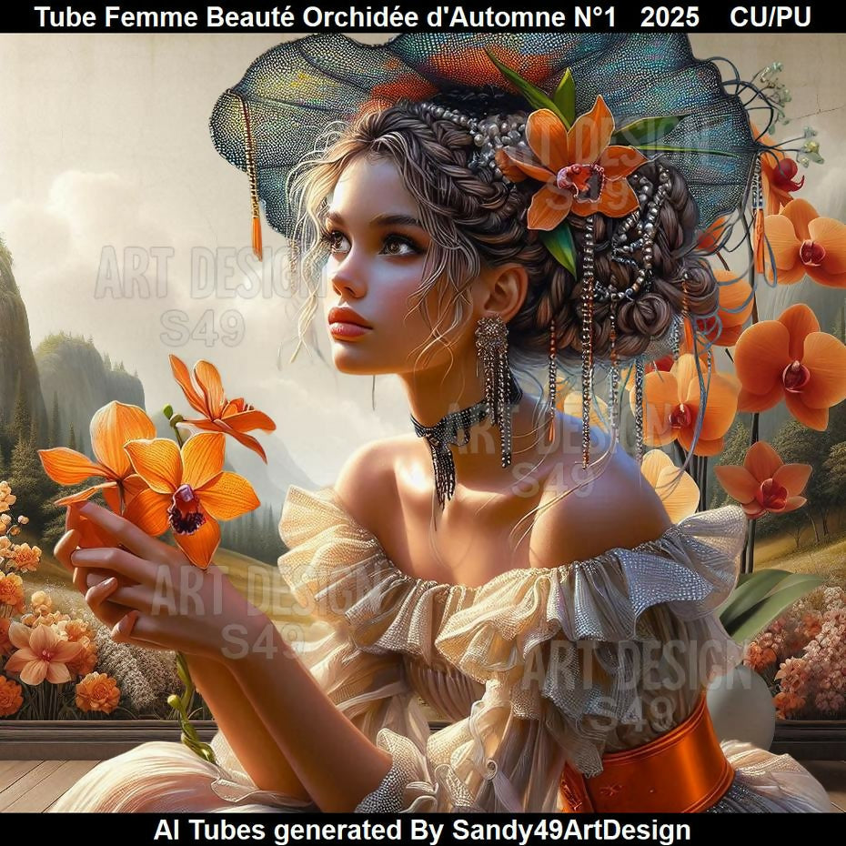 Tube Femme Beauté Orchidée d'Automne N°1 2025