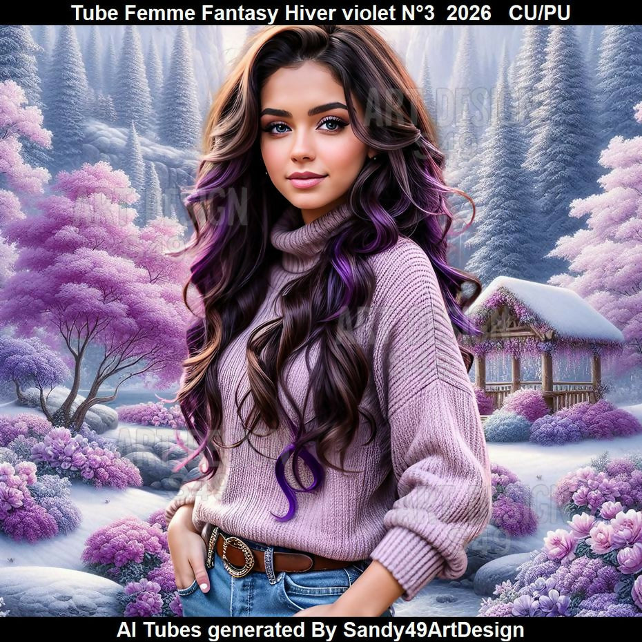 Tube Femme Fantasy Hiver violet N°3 2026