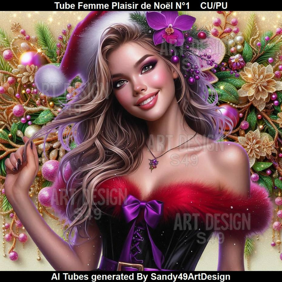 Tube Femme Plaisir de Noël N°1