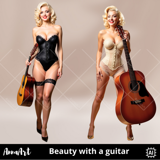 Beauty with a guitar
