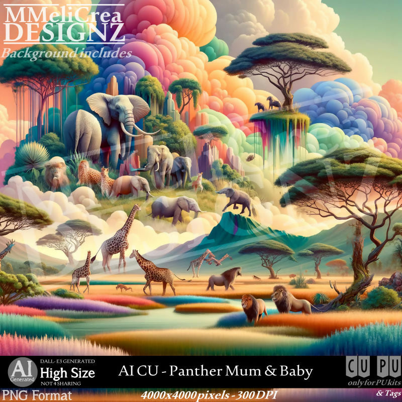 MMD_AI_CUPantherMum&Baby_PV1