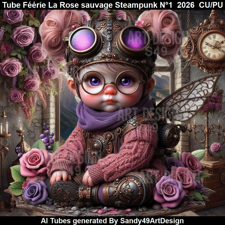 Tube Féérie La Rose sauvage Steampunk N°1 2026