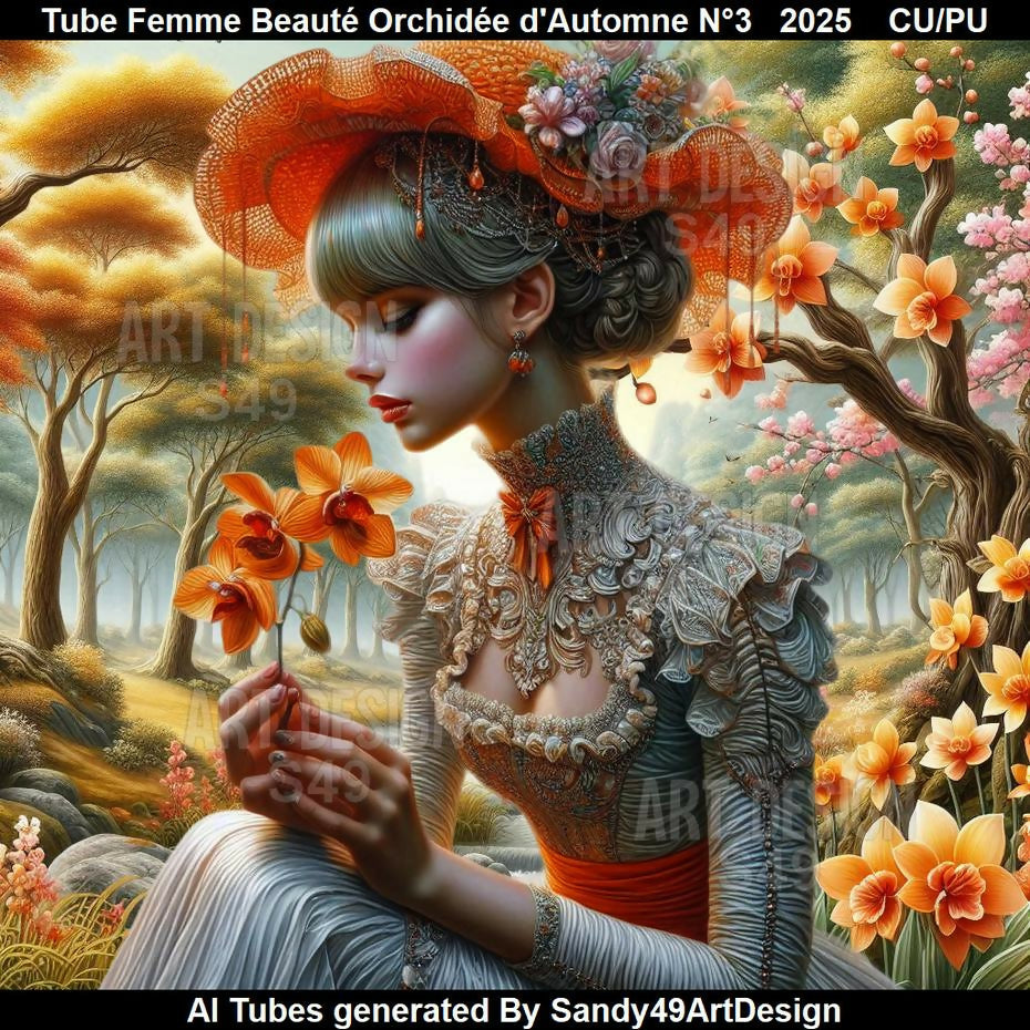 Tube Femme Beauté Orchidée d'Automne N°3 2025