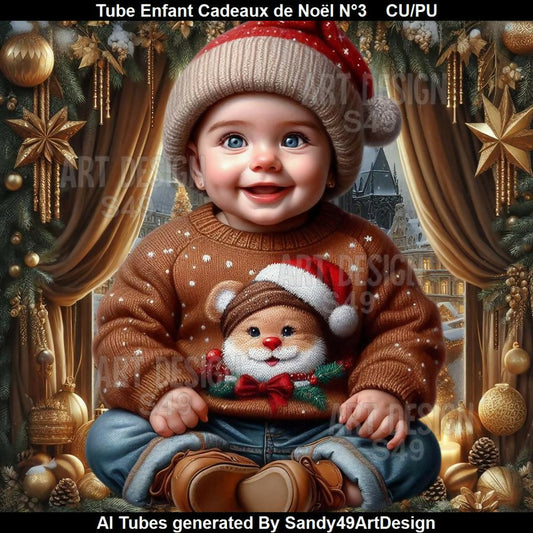 Tube Enfant Cadeaux de Noël N°3