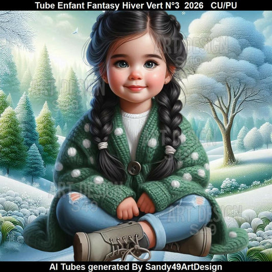 Tube Enfant Fantasy Hiver vert N°3 2026
