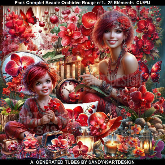 Pack complet Beauté Orchidée Rouge N°1