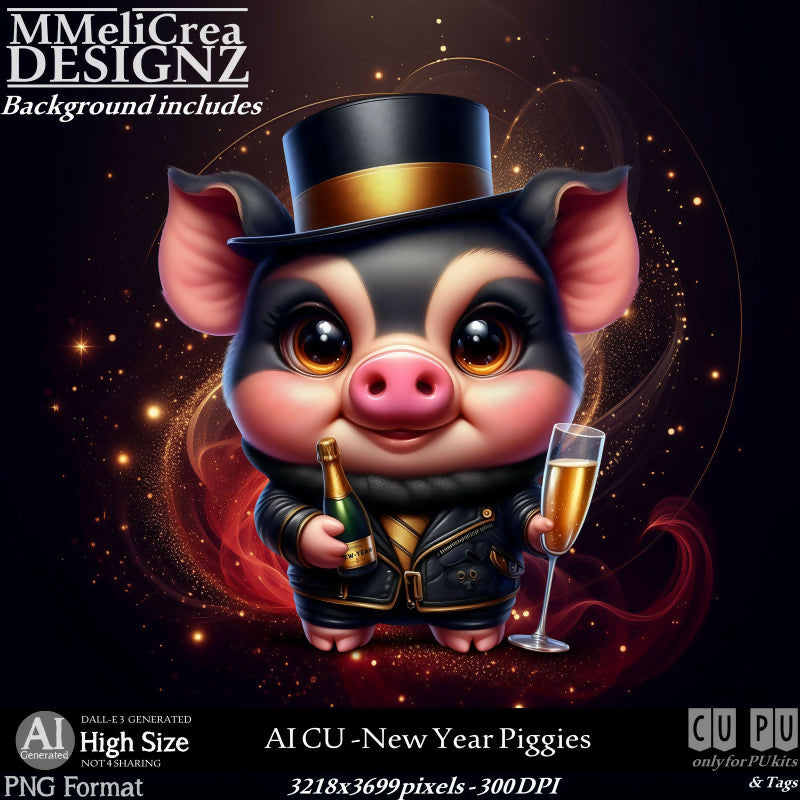 MMD - AI - CU New Year Piggies