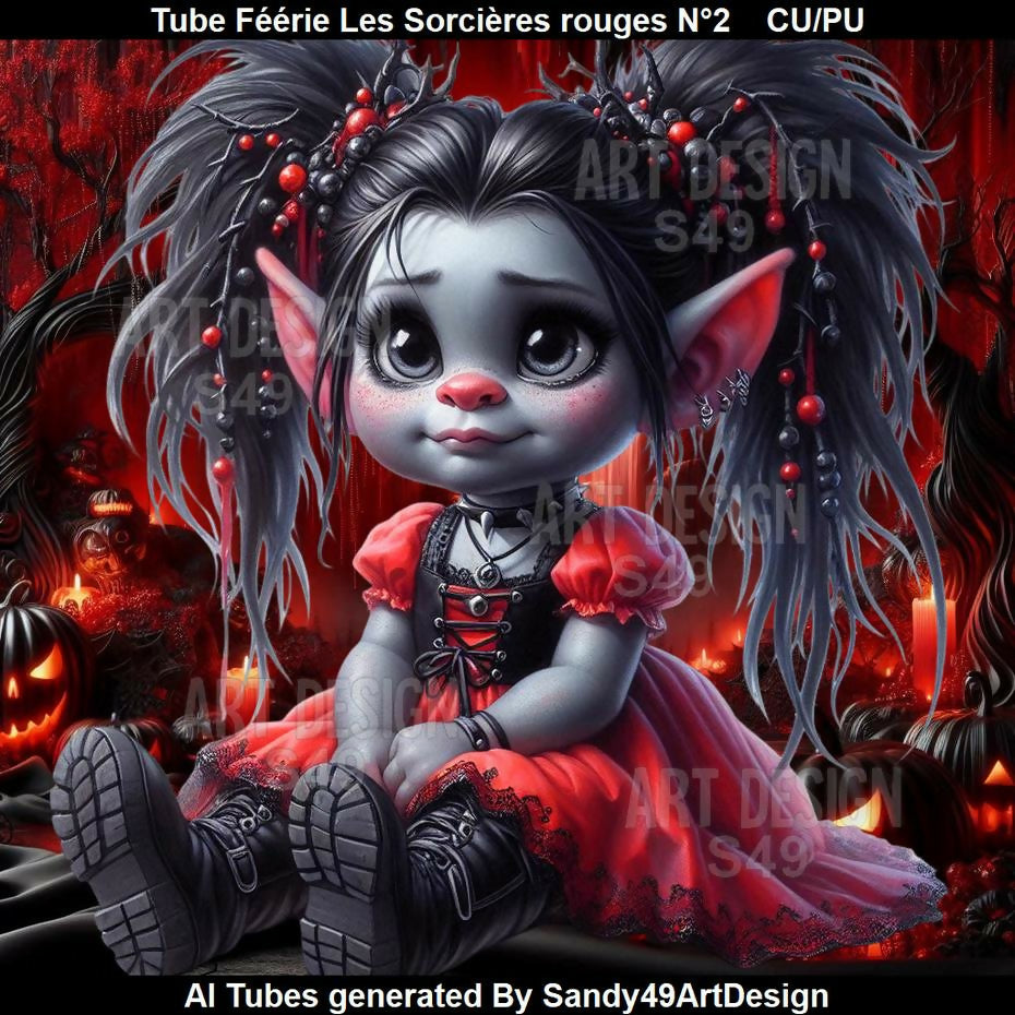 Tube Féérie Les Sorcières rouges N°2