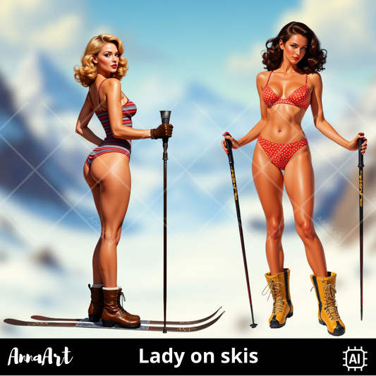 Lady on skis