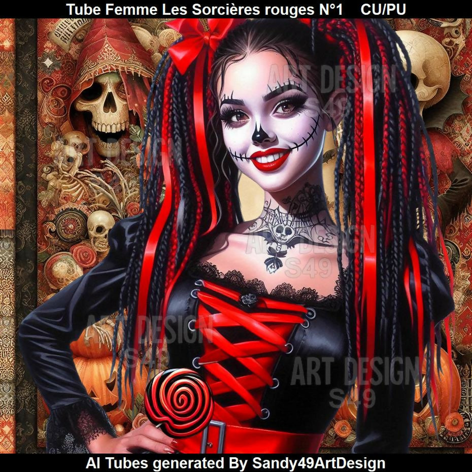 Tube Femme Les Sorcières rouges N°1