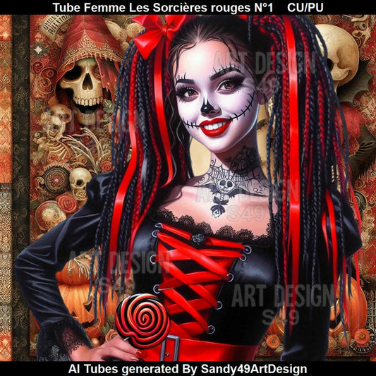 Tube Femme Les Sorcières rouges N°1