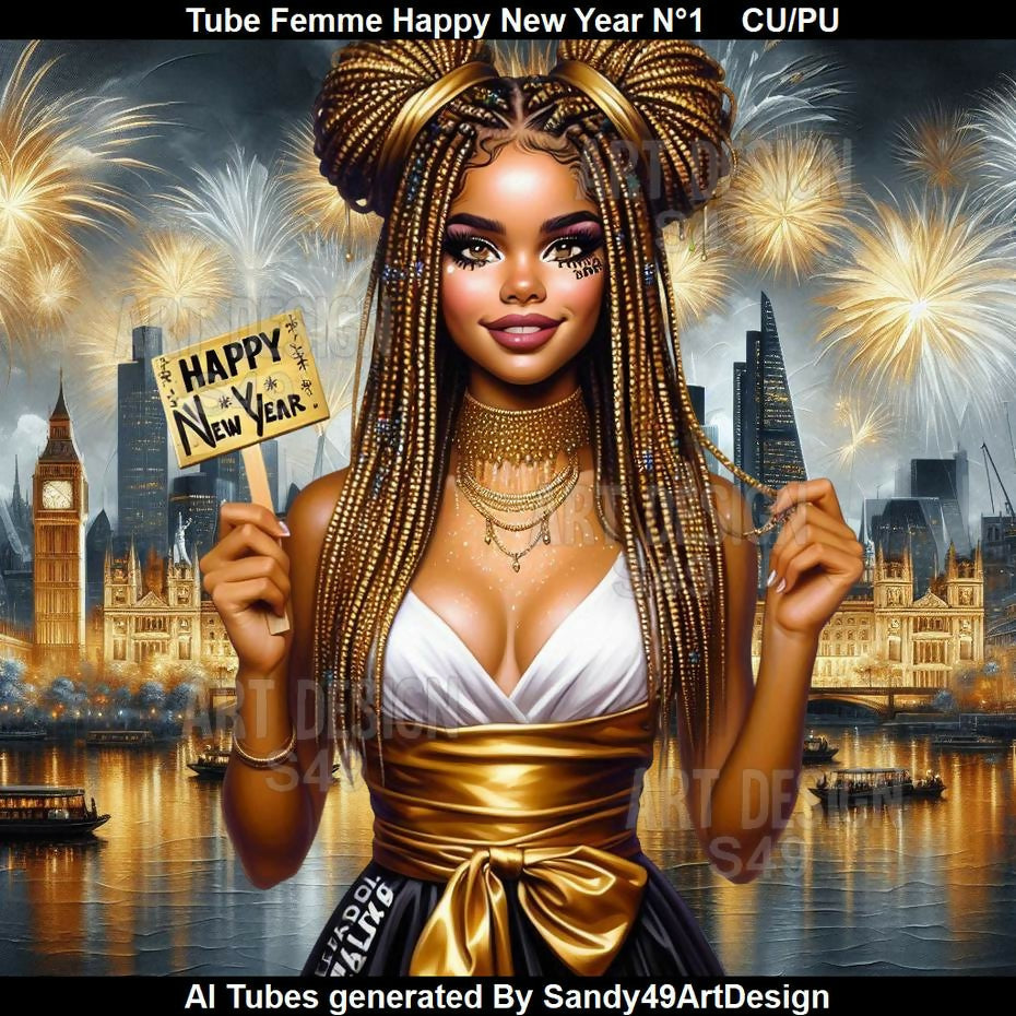 Tube Femme Happy New Year N°1