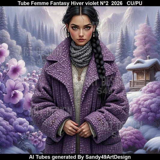 Tube Femme Fantasy Hiver violet N°2 2026