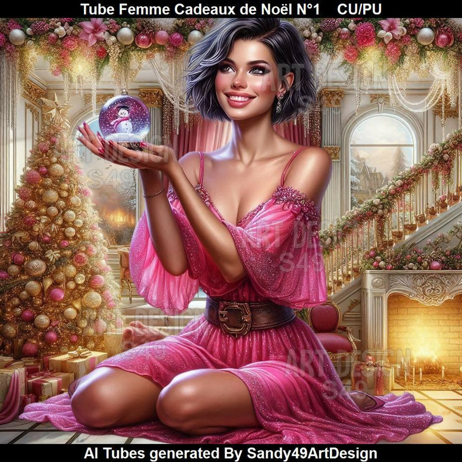 Tube Femme Cadeaux de Noël N°1