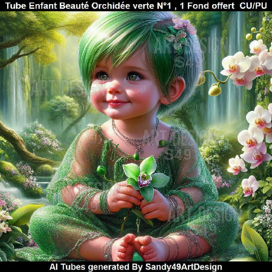 Tube Enfant Beauté Orchidée verte N°1