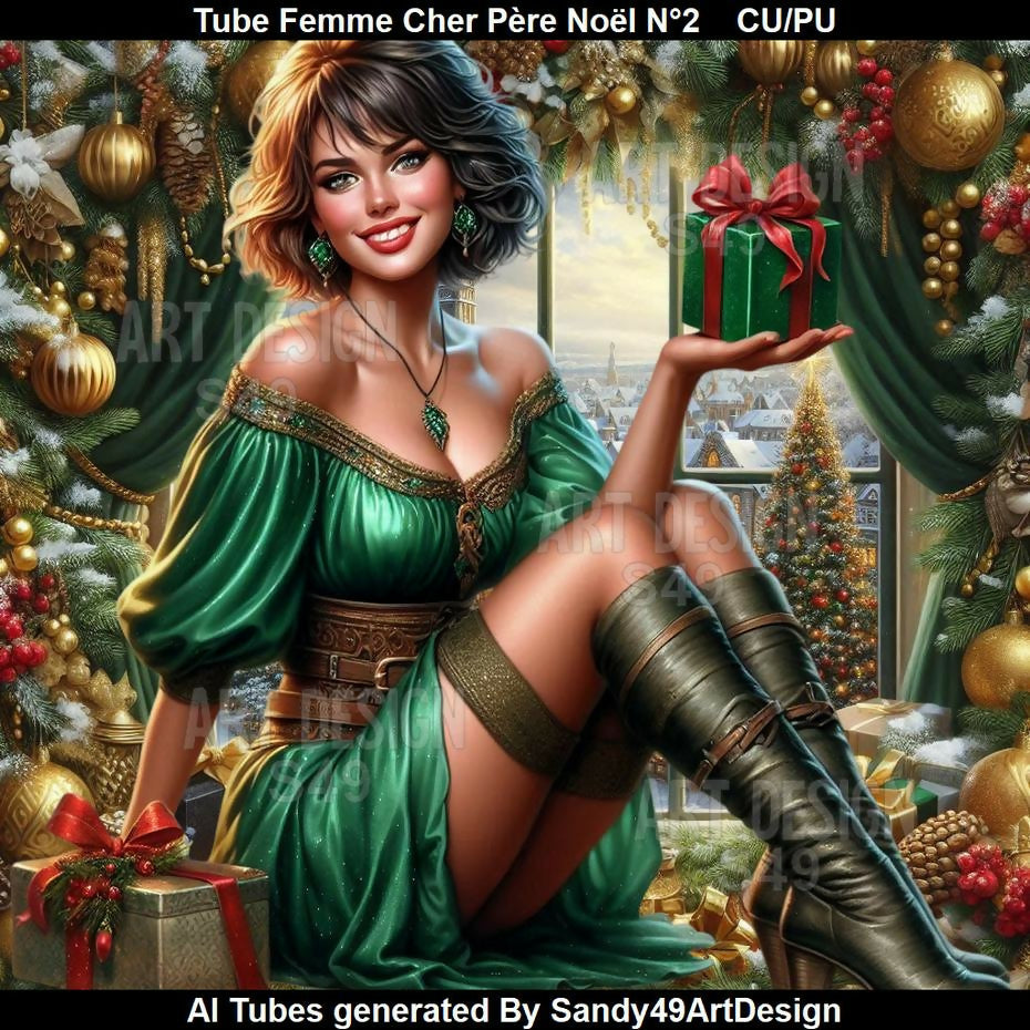 Tube Femme Cher Père Noël N°2