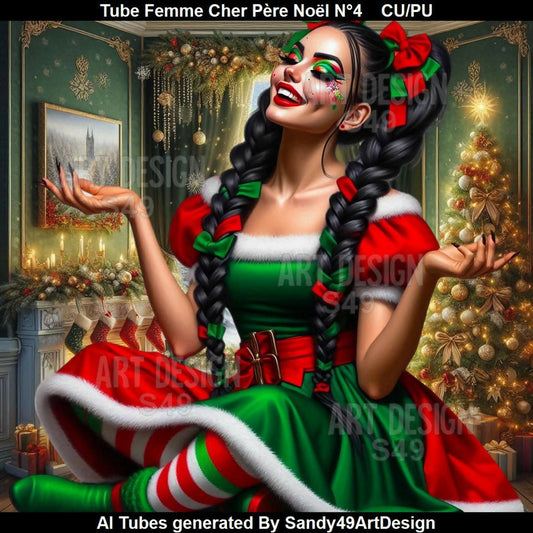 Tube Femme Cher Père Noël N°4