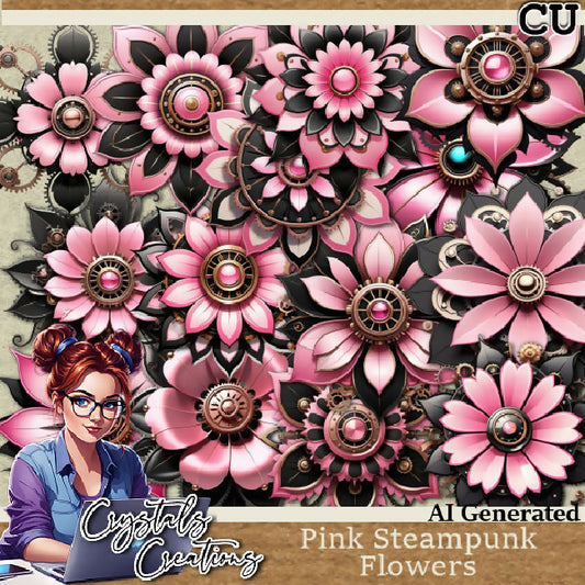 Pink Steampunk Flower Pack