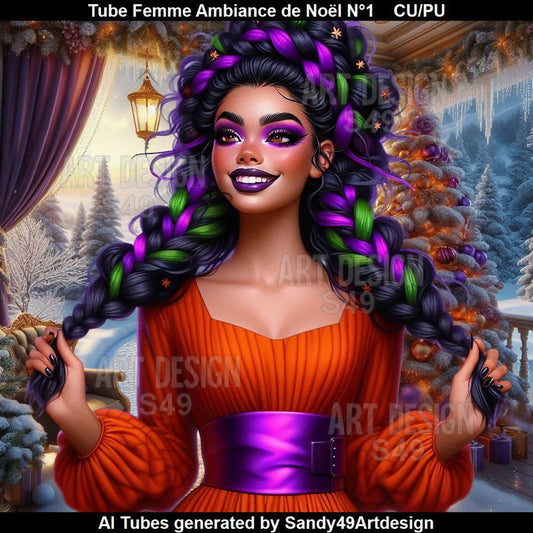 Tube Femme Ambiance de Noël N°1