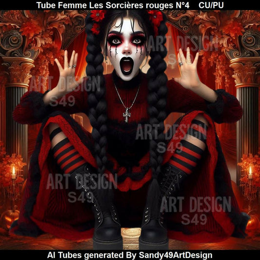 Tube Femme Les Sorcières rouges N°4