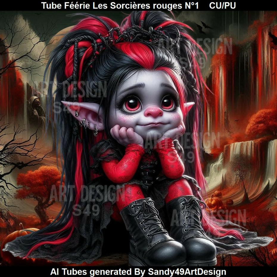 Tube Féérie Les Sorcières rouges N°1