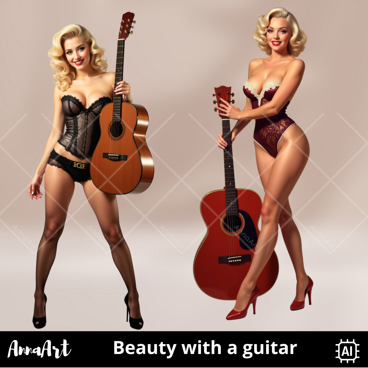 Beauty with a guitar