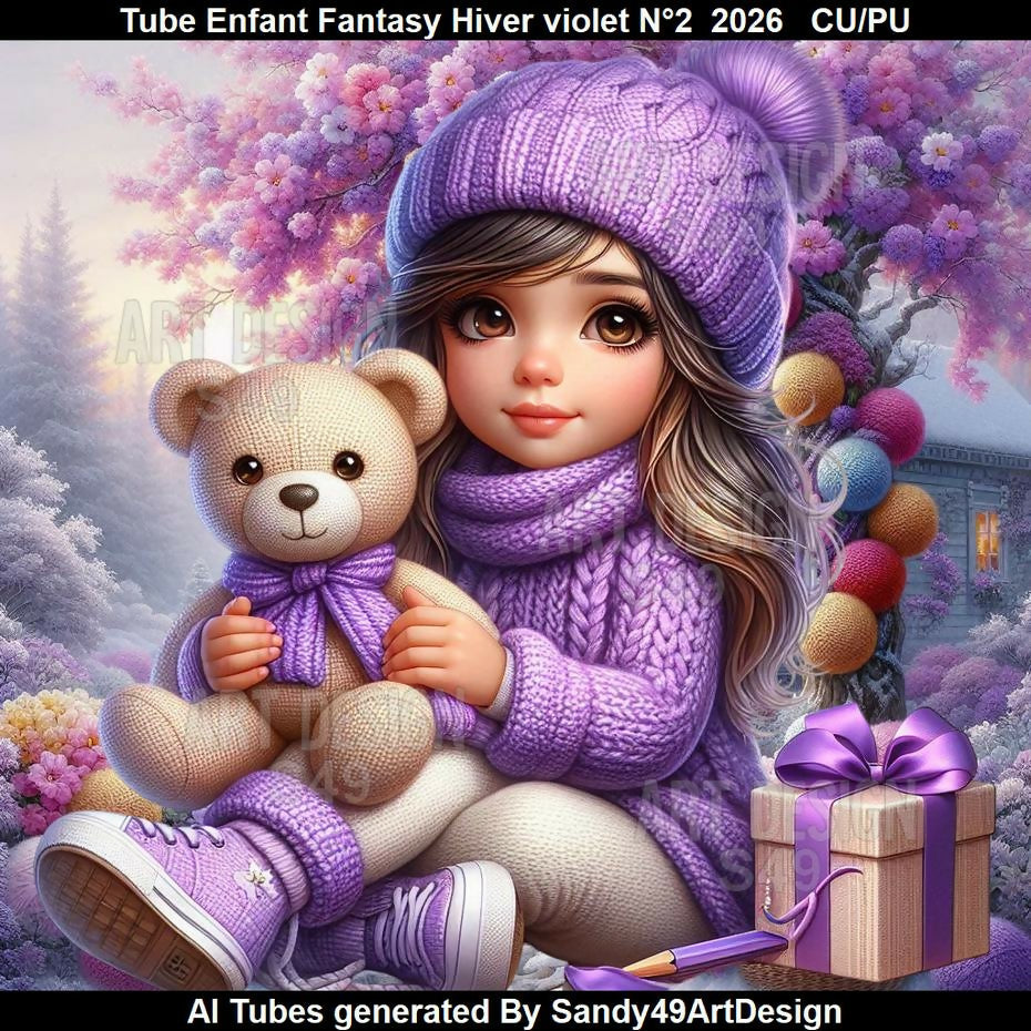 Tube Enfant Fantasy Hiver violet N°2 2026