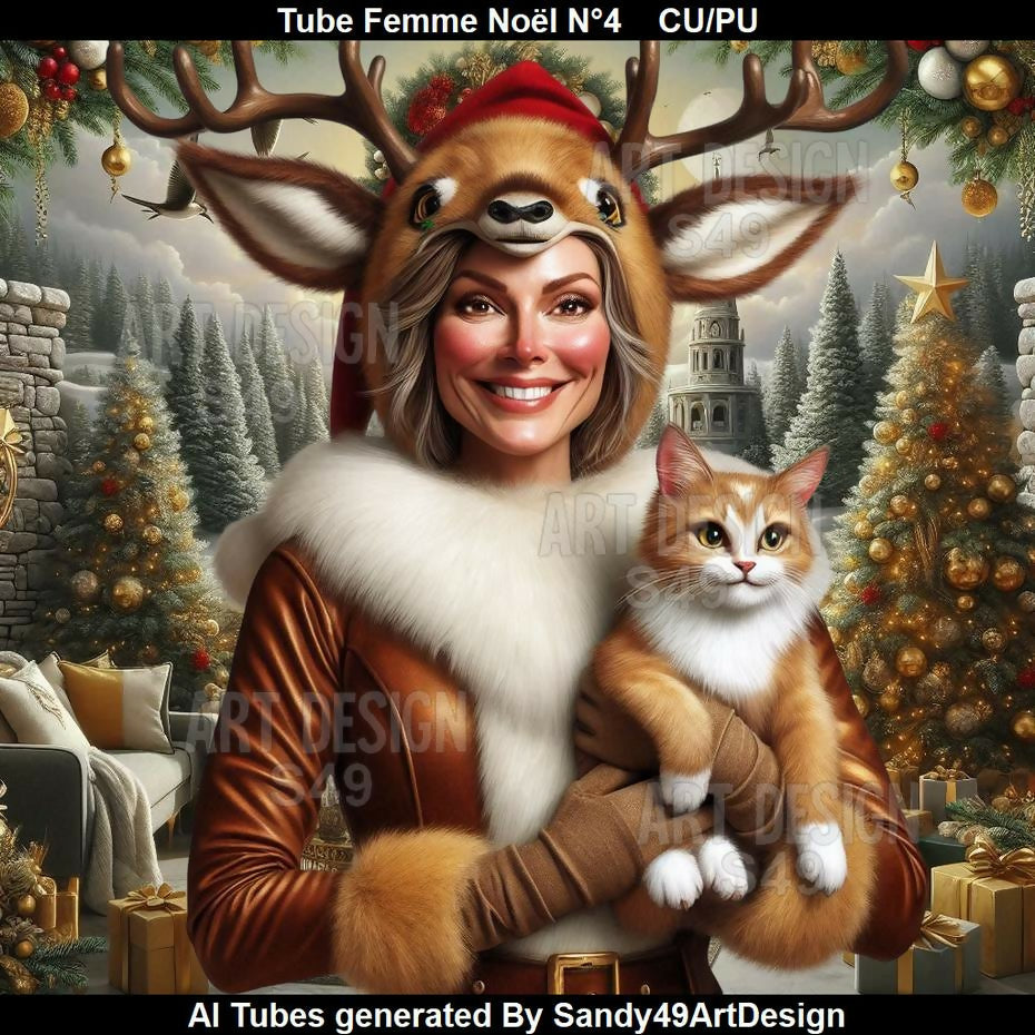 Tube Femme Noël N°4