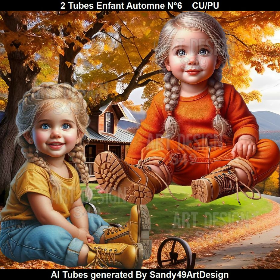 2 Tubes Enfant Automne N°6