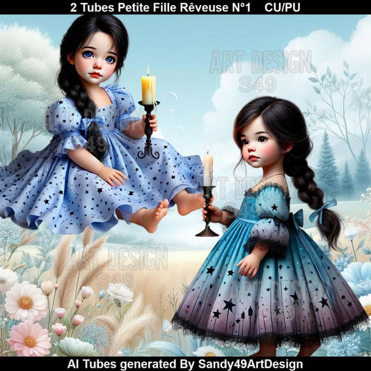 2 Tubes Enfant Rêveuse N°1