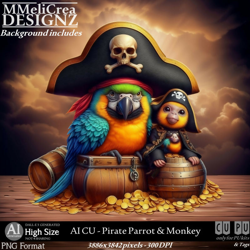 MMD_AI_CUPirateParrot&Monkey_PV