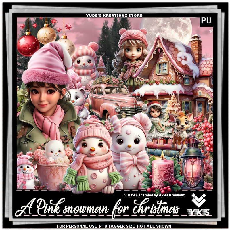 YKS- A pink snowman for christmas-Preview