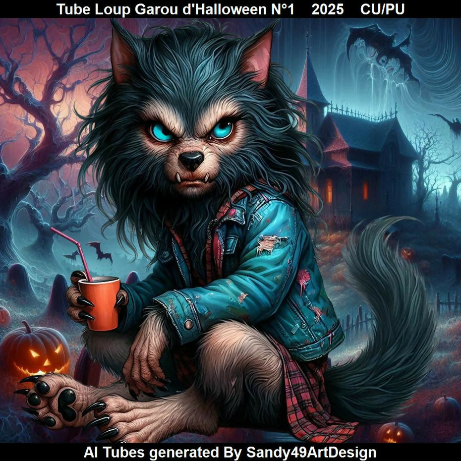 Tube Loup Garou d'halloween N°1 2025